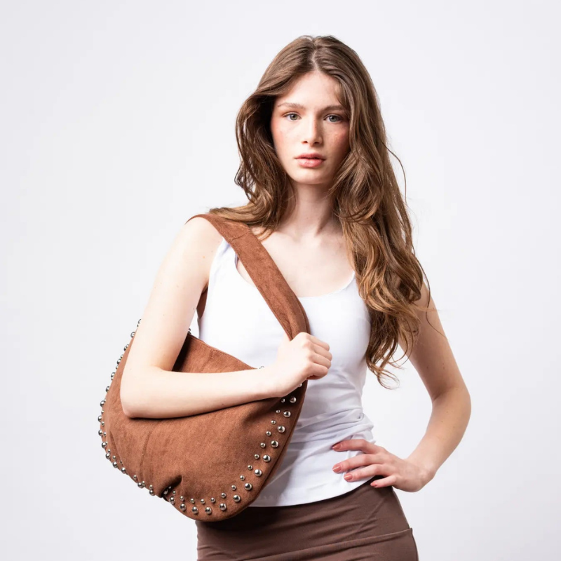 Women’s Shoulder Bag with Rivet Details