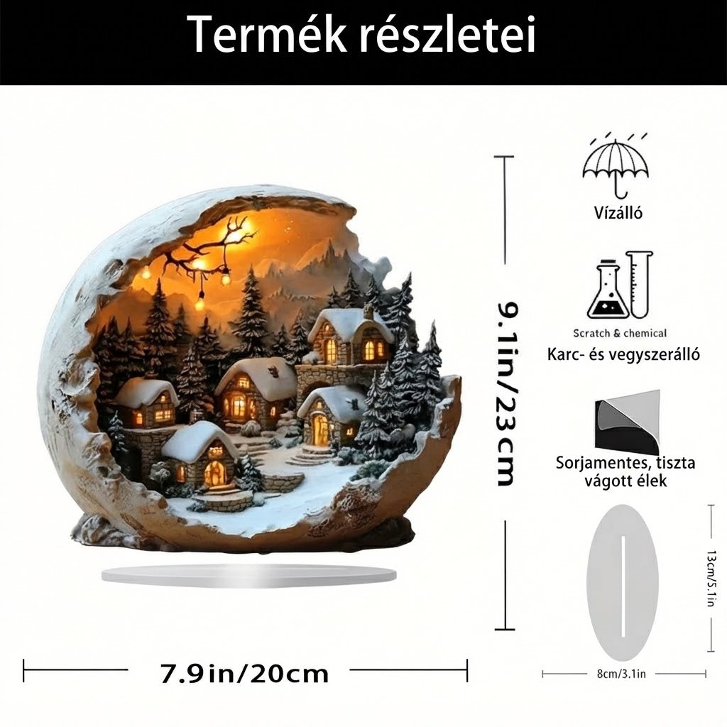 BohoGlow - Akril Boho Karácsonyi Dekoráció Asztalra és Ablakra