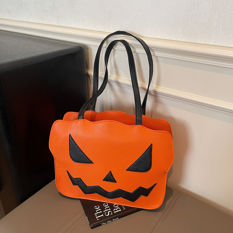Spooktacular Halloween Messenger Bag with Pumpkin Print