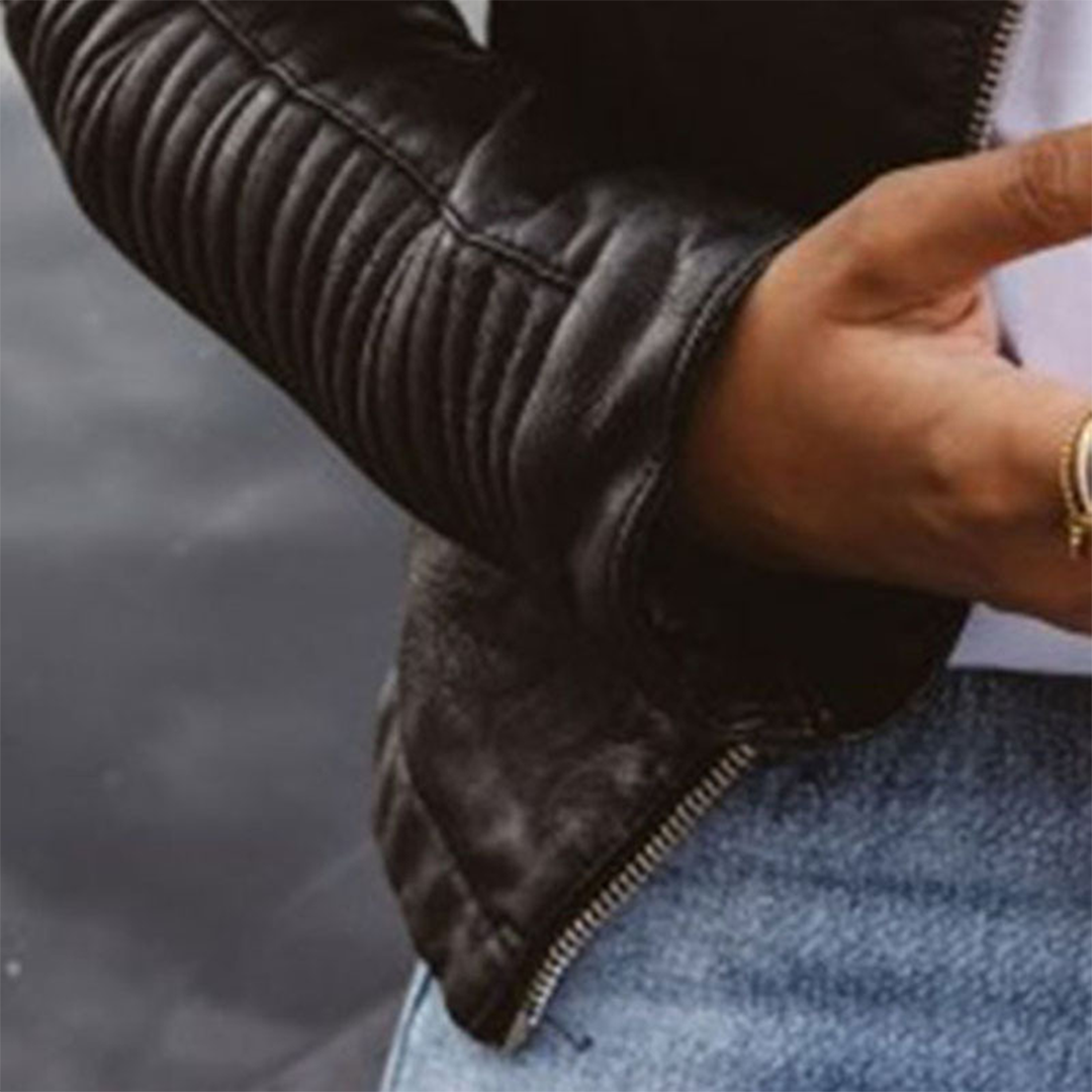 Aveline | Elegant Real Leather Jacket