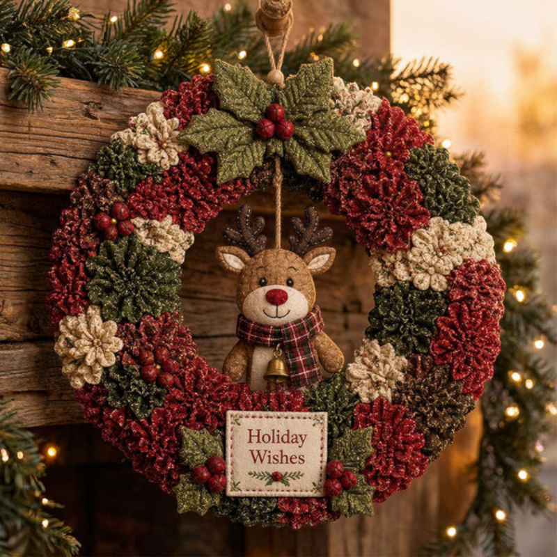 Wreathmas - 3D karácsonyi koszorú DIY készlet ünnepi dekorációhoz