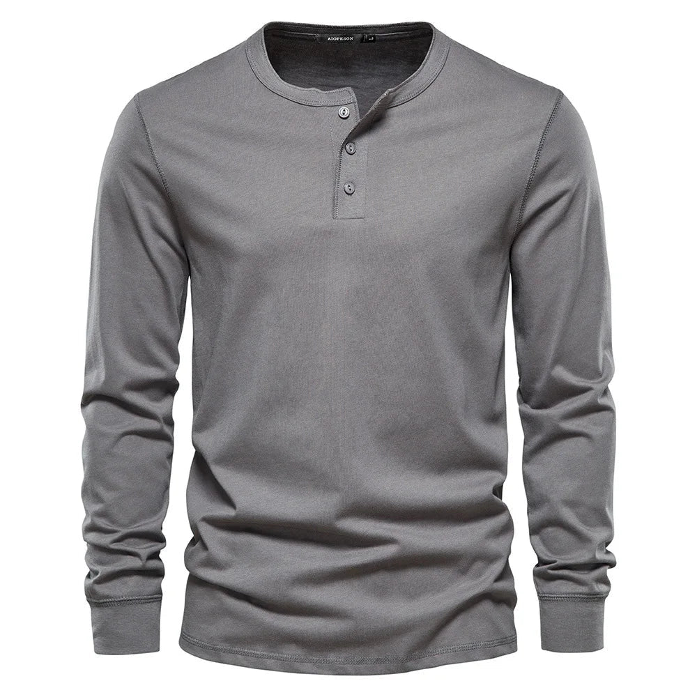 Emil Long-Sleeve Henley Shirt – Slim Fit and Timeless Design