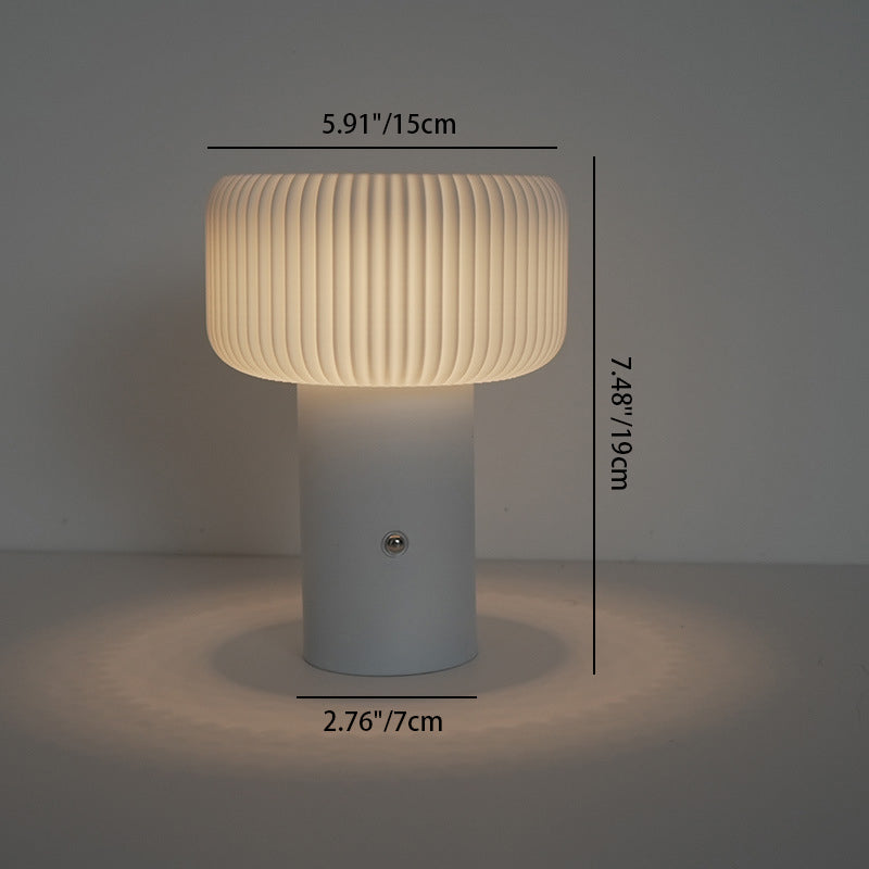 LumoTone - Cylindrical Fluted Table Lamp Sculptural Shade with Sturdy Base | Warm Ambient Glow for Cozy and Sophisticated Spaces | Elegant Accent for Desk, Nightstand, or Reading Nook