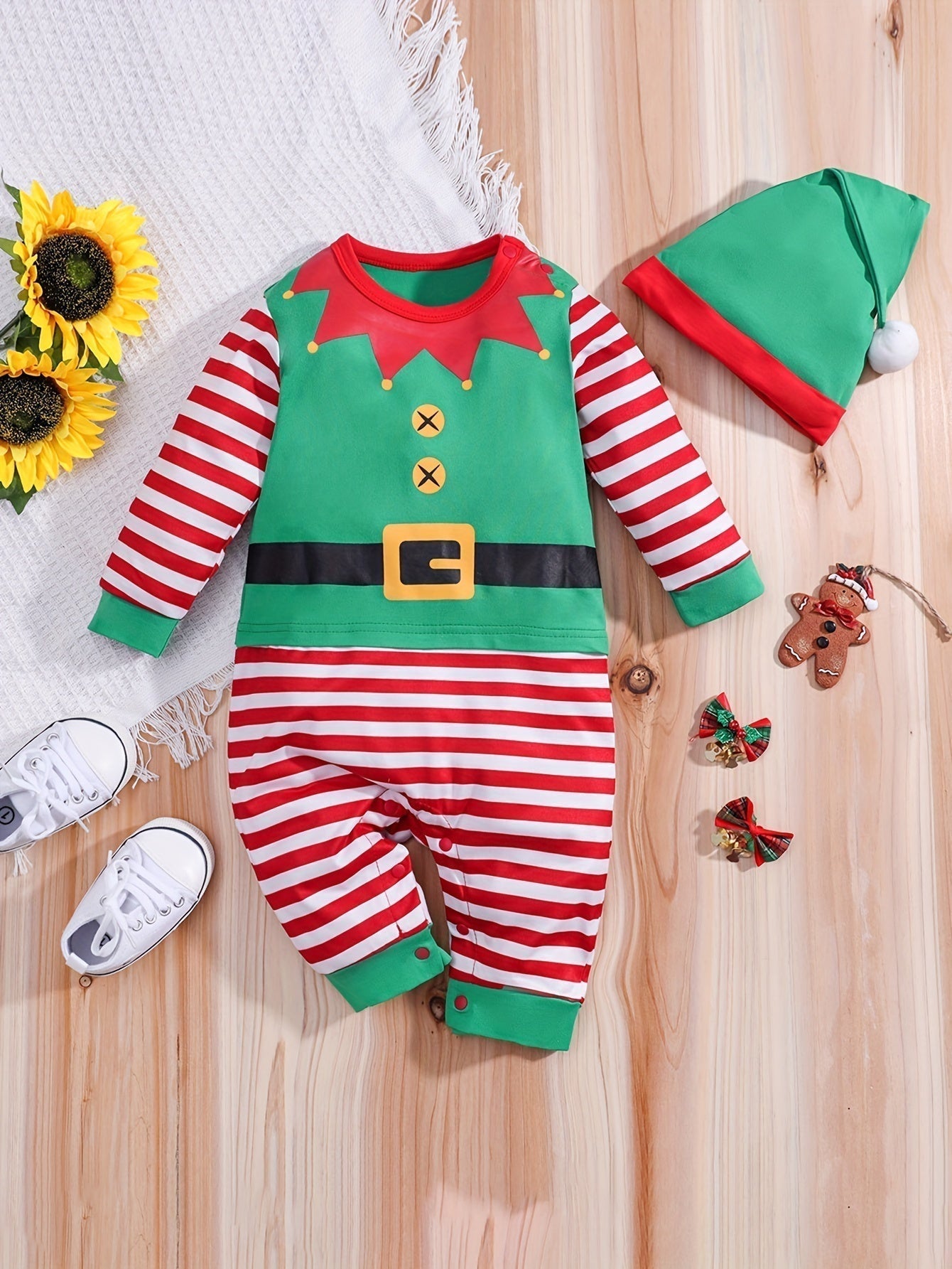 Baby Elf Halloween Romper with Hat