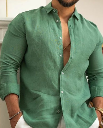 Noah Slim Fit Long Sleeve Shirt with Classic Collar