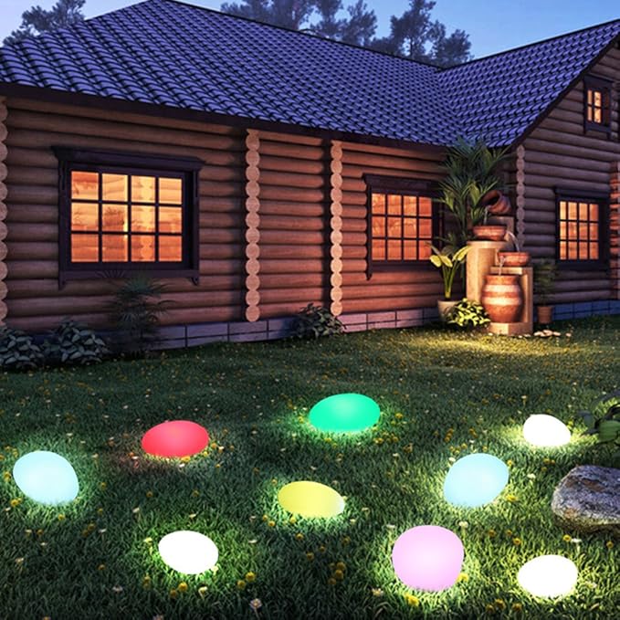 GlowPebble - Solar-Powered Stone Style LED Pathway Lights | Realistic Pebble Design with Soft Ambient Glow | Eco-Friendly Weather-Resistant Lighting for Garden, Walkway, or Patio