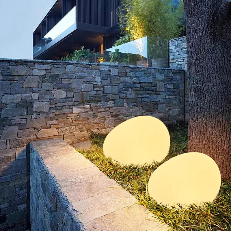 GlowPebble - Solar-Powered Stone Style LED Pathway Lights | Realistic Pebble Design with Soft Ambient Glow | Eco-Friendly Weather-Resistant Lighting for Garden, Walkway, or Patio