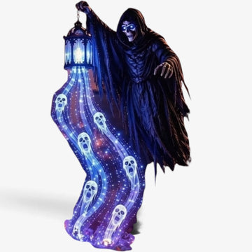 Hauntglow - Animált Halloween kerti lámpa kaszás figurával