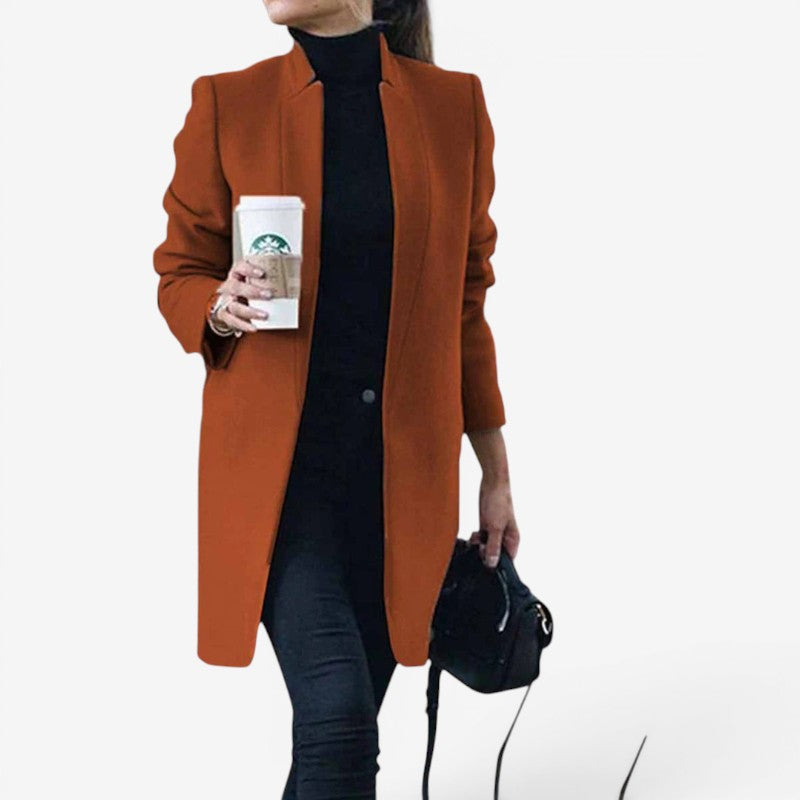 Women’s Classic Notched Collar Long Coat