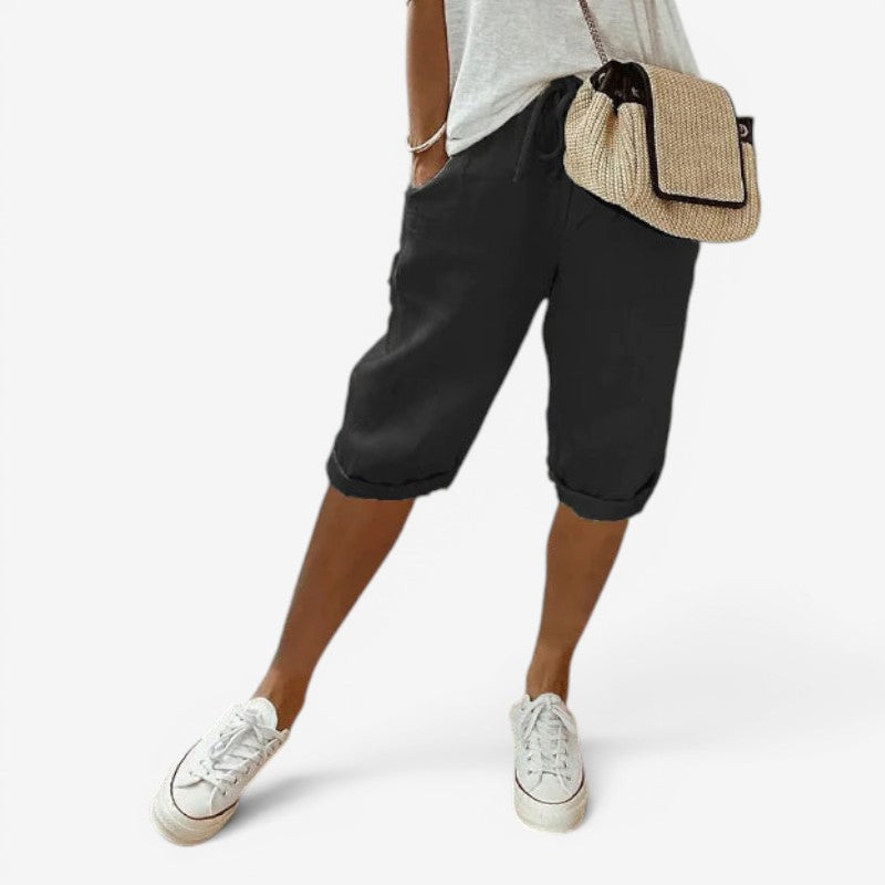 Stylish Women's Capri Pants with Adjustable Drawstring