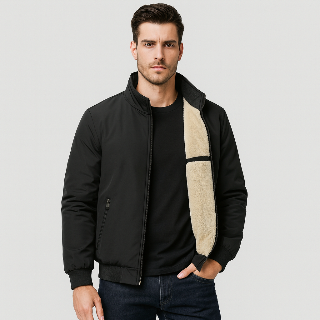 Erik | Warm men's fleece Jacket and stand-up Collar