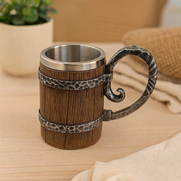 Vintage Beer Mug with Stainless Steel – Perfect for Oktoberfest