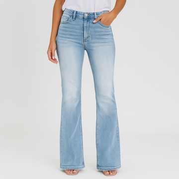 Jane – Women's Stretch Jeans with Wide Flare – Comfortable Fit in Denim