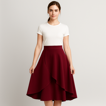 Amalie - High Waisted Skirt with Loose Fit - Elegant and Comfortable
