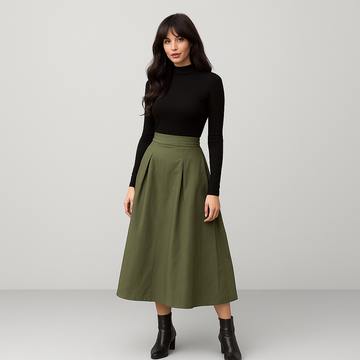 Alma - Elegant bow skirt with high waist and practical pockets