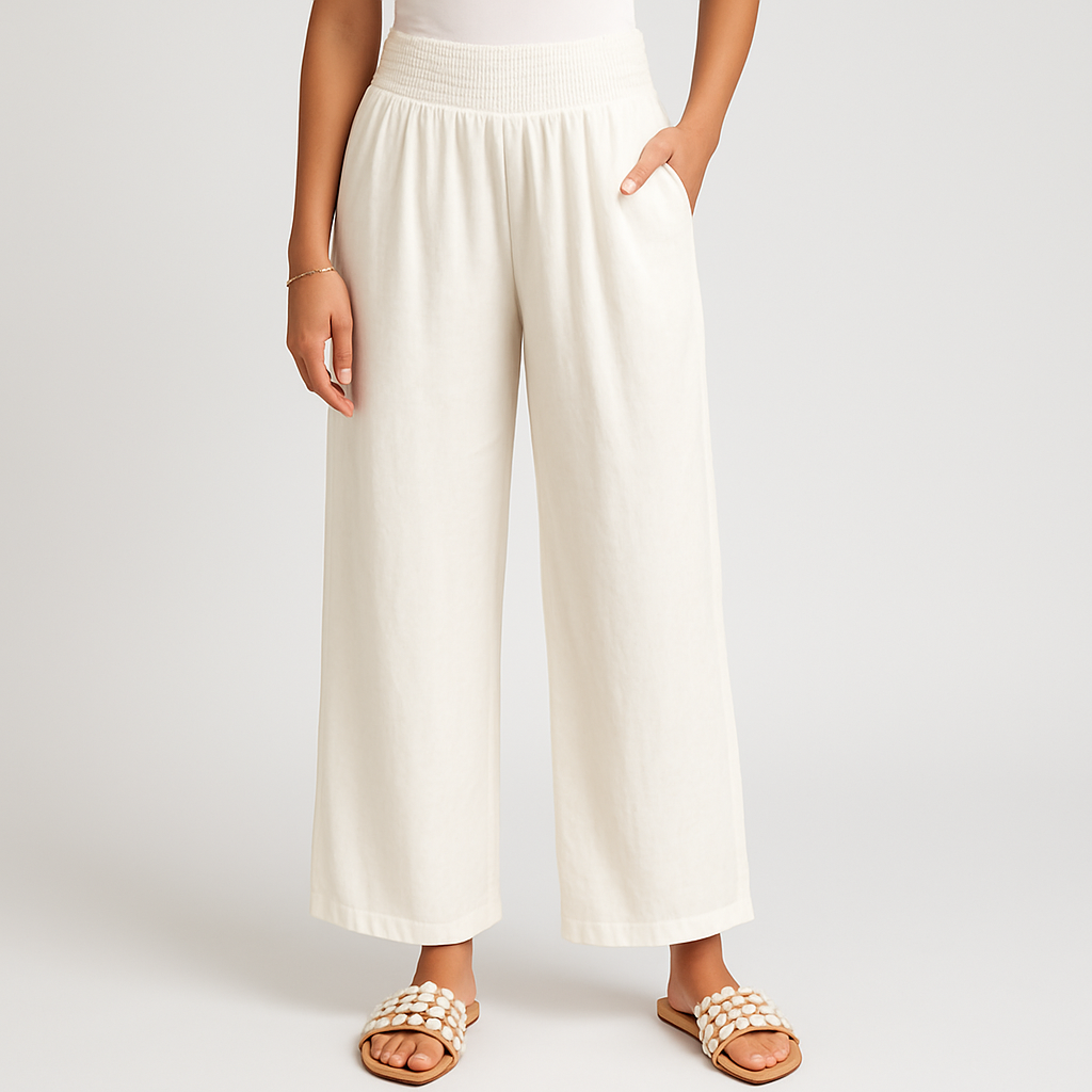 Alma – Stylish trousers with side pockets and elasticated waist