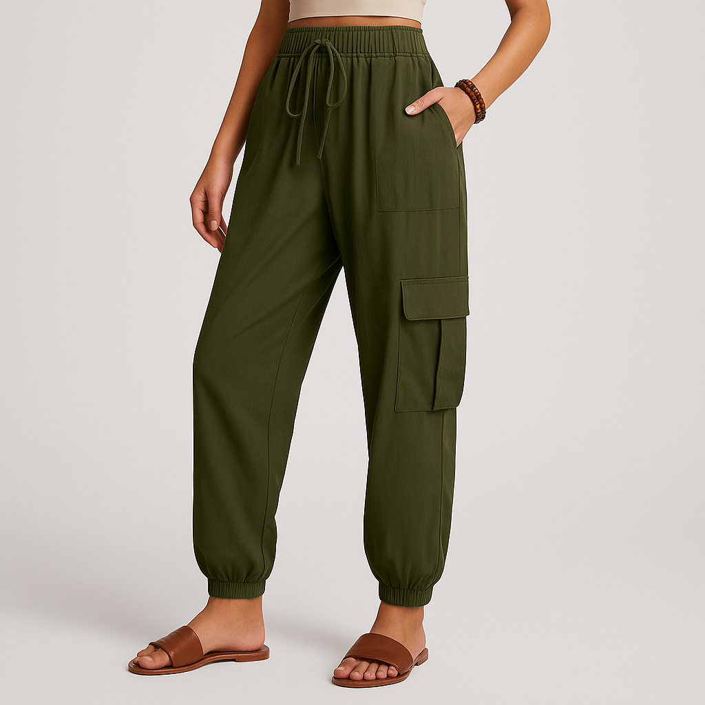Brittany - Joggers with Practical Pocket and Drawstring