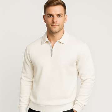 George - Comfortable Sweater with Zip and Collar