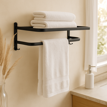 Velintra | Modern Towel Rack with Hooks
