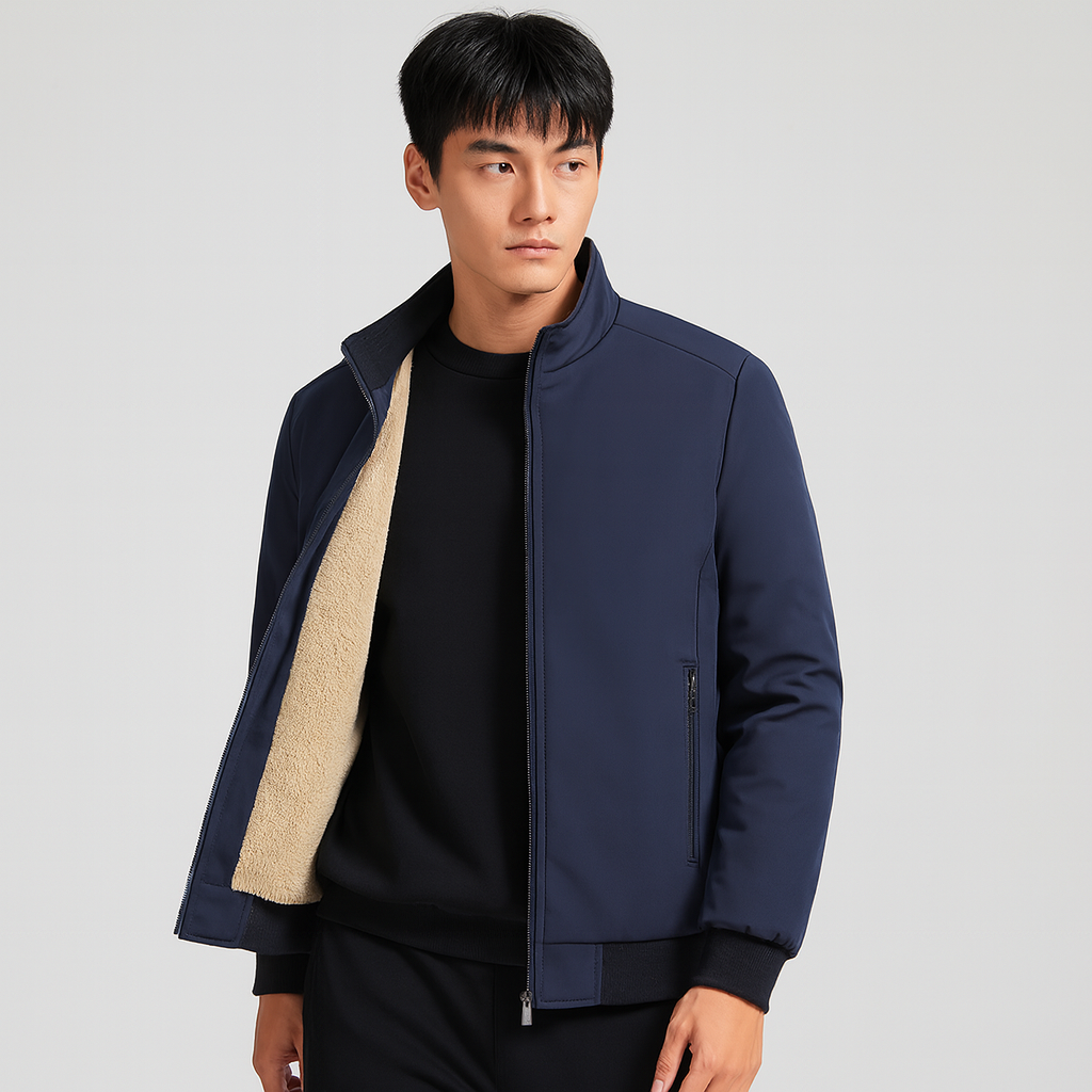 Erik | Warm men's fleece Jacket and stand-up Collar