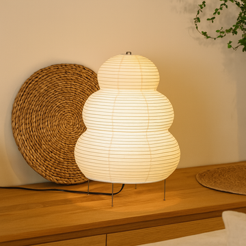 WabiLume - Artistic Rice Paper Floor Lamp Handcrafted Wabi-Sabi Design with Soft Ambient Light | Adjustable Tripod Stand for Flexible Height | Elegant Accent for Living Room, Bedroom, Reading Corner, or Meditation Space