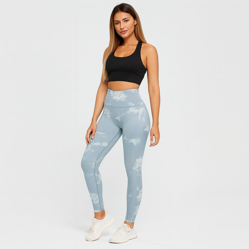 Elegant Marble Batik Yoga Leggings – Stylish and Sporty Activewear for Women