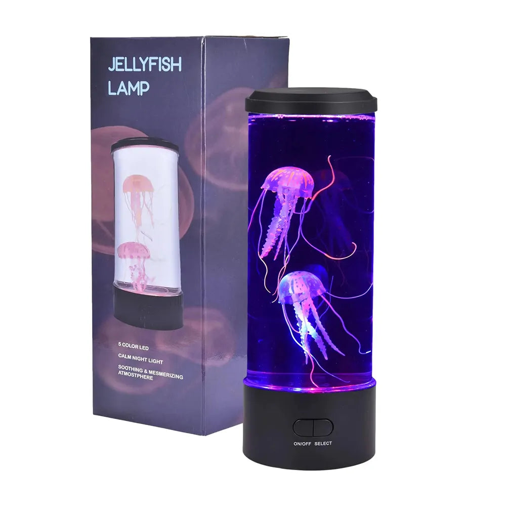 AquaLume - Soothing Jellyfish Mood Lamp Realistic Floating Jellyfish with Calming Color-Changing LED | Whisper-Quiet LED Ambience for Relaxation | Elegant Accent for Bedroom, Office, Spa, or Wellness Space