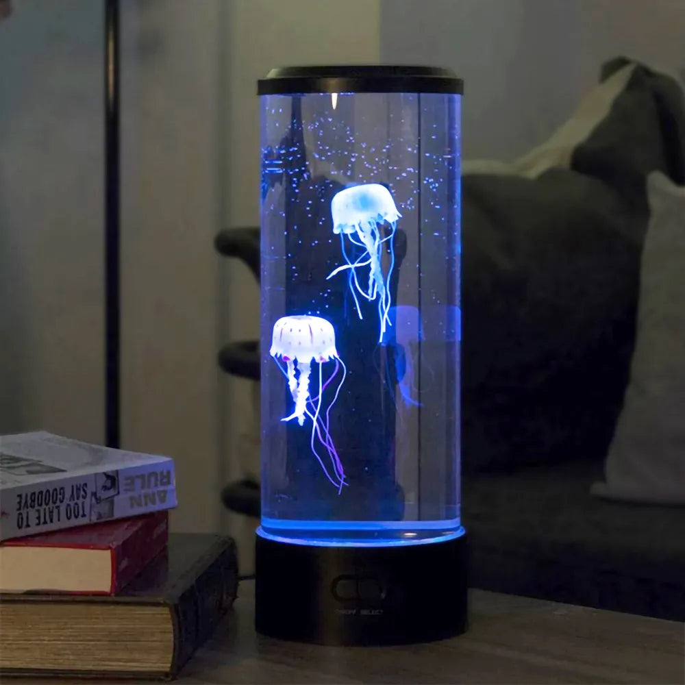 AquaLume - Soothing Jellyfish Mood Lamp Realistic Floating Jellyfish with Calming Color-Changing LED | Whisper-Quiet LED Ambience for Relaxation | Elegant Accent for Bedroom, Office, Spa, or Wellness Space