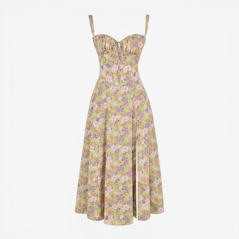Square Neck Sleeveless Midi Dress