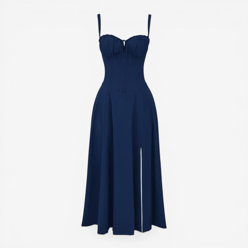 Square Neck Sleeveless Midi Dress