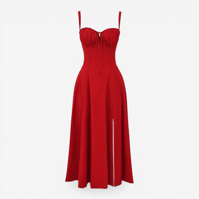 Square Neck Sleeveless Midi Dress