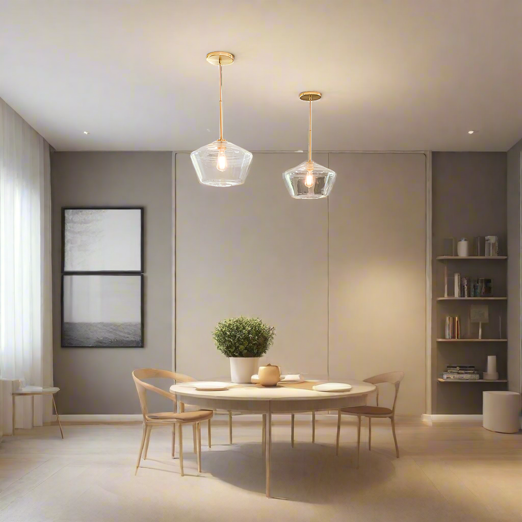 LumaGlow - Elegant Pendant Light Clear Glass Shade with Brass Finish | Soft Ambient Glow for Timeless Sophistication | Adjustable Hanging Length for Kitchen, Dining, Hallway, or Any Room