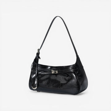 Shoulder Bag with Clasp and Zipper for Women