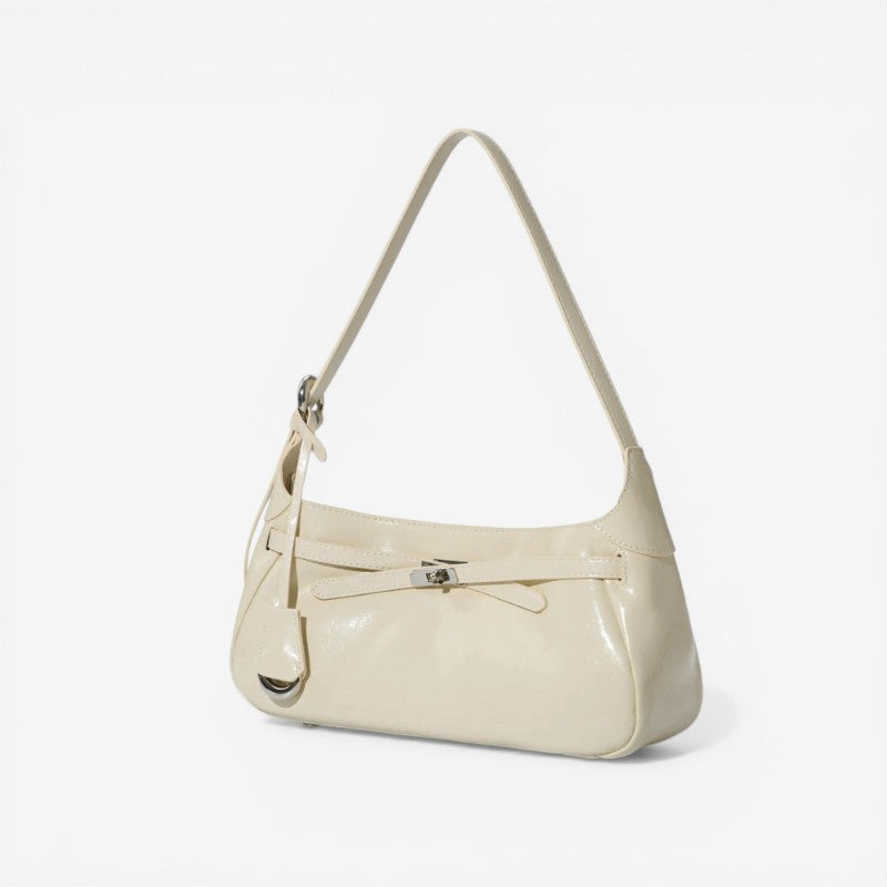 Shoulder Bag with Clasp and Zipper for Women