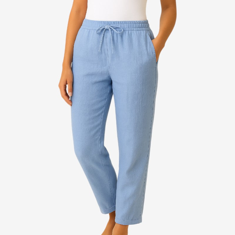 Women's Relaxed Wide Leg Trousers with Pockets