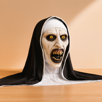 DarkVow Halloween Nun Mask – Horror Latex Mask for Adults