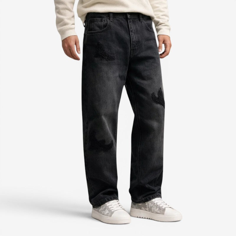 Men's High Waist Wide Leg Trousers with Multiple Pockets