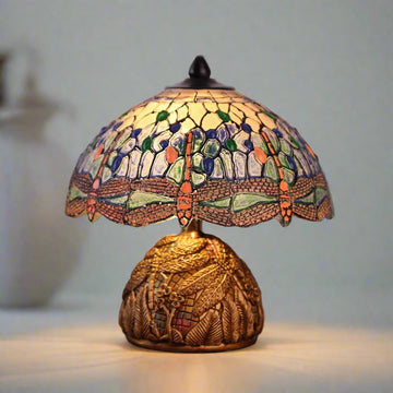 DracoGlow - Artistic Dragonfly Table Lamp Nature-Inspired Design with Soft Ambient Glow | Intricate Stained Glass-Style Details for Whimsical Elegance | Statement Accent for Living Room, Bedroom, or Reading Nook