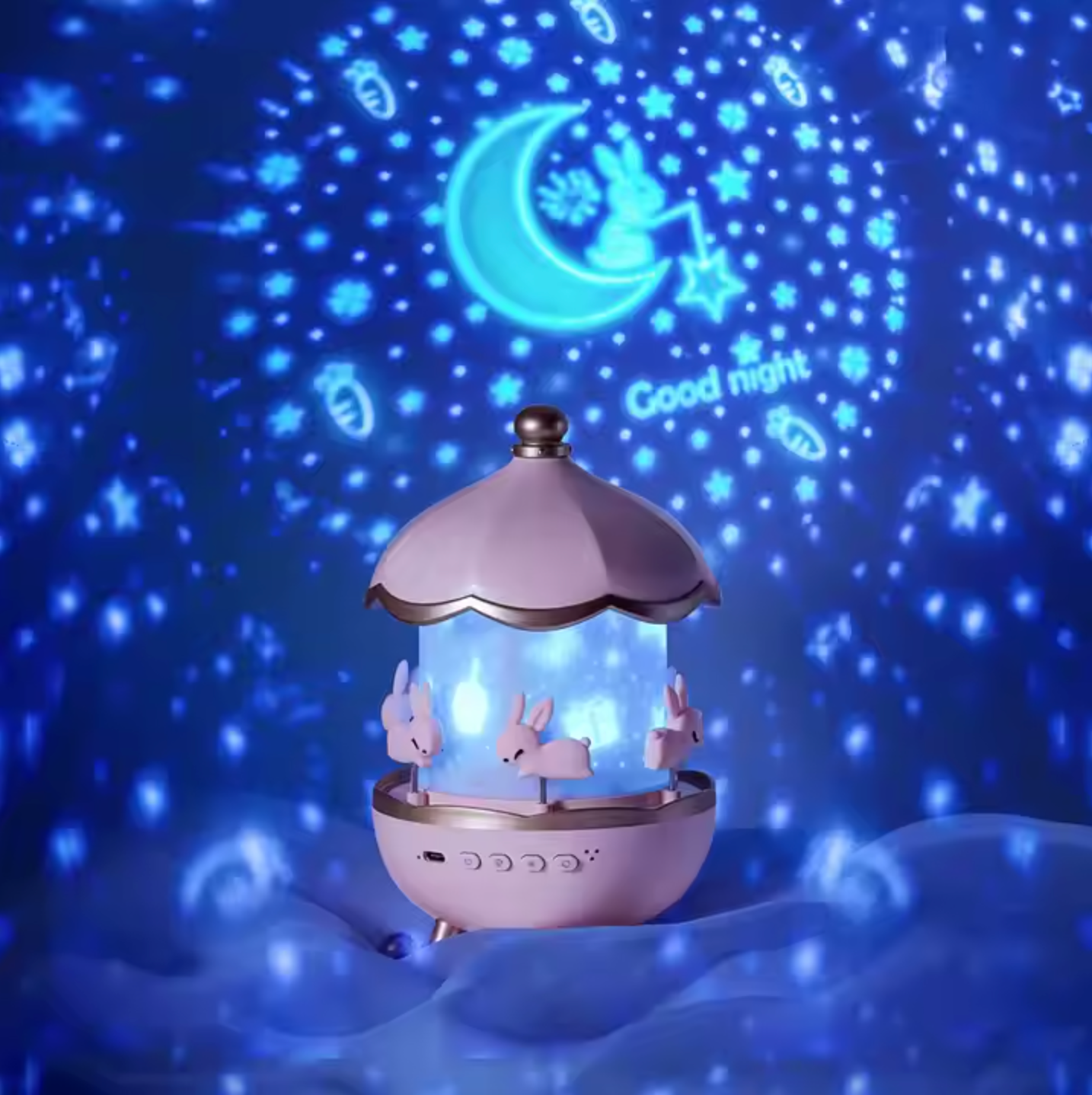 DreamWhirl - Night Light Projector Rotating Carousel Design with Stars, Constellations, and Ocean Animals | Soft Calming Light for Peaceful Sleep | Durable and Safe Nighttime Adventure for Kids’ Bedrooms