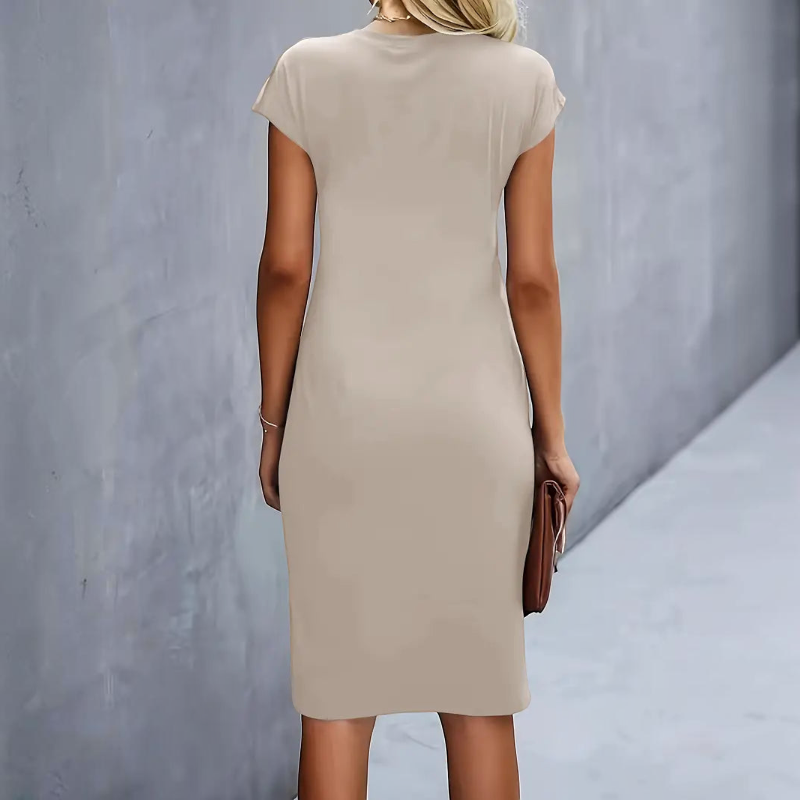 Women's Twist Waist Midi Bodycon Dress