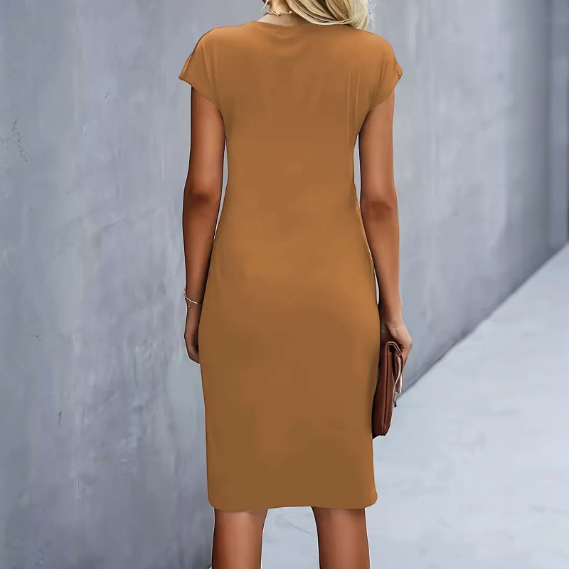 Women's Twist Waist Midi Bodycon Dress