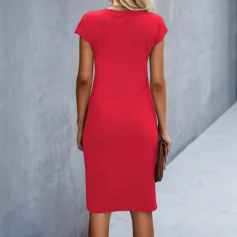 Women's Twist Waist Midi Bodycon Dress
