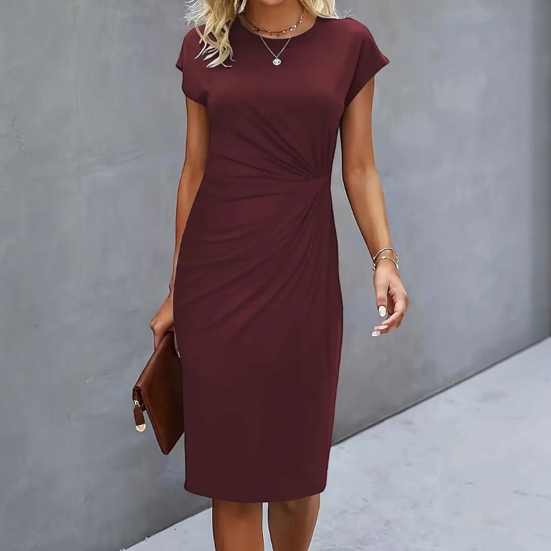 Women's Twist Waist Midi Bodycon Dress