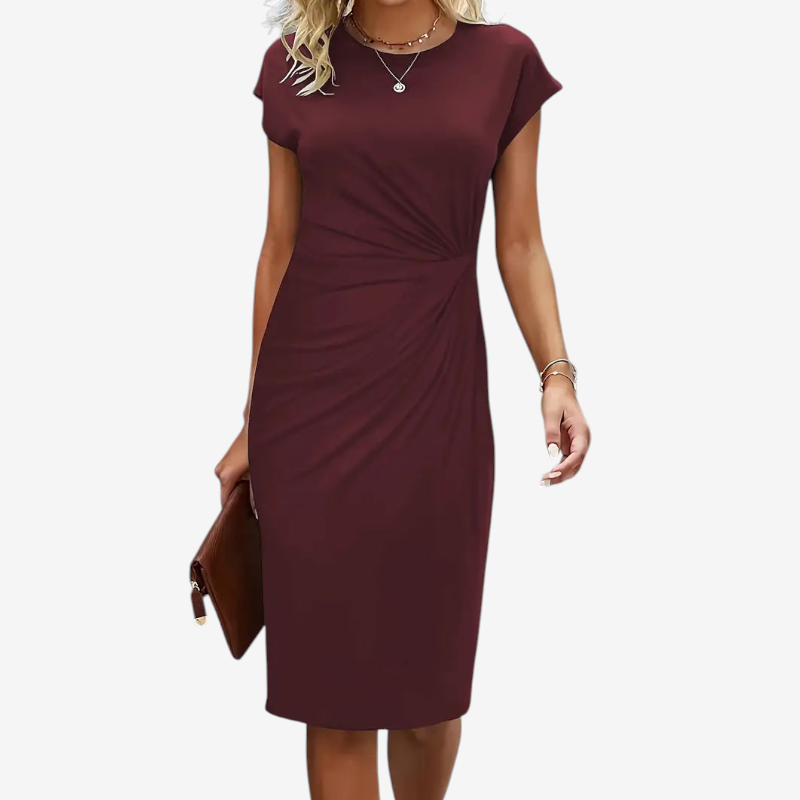 Women's Twist Waist Midi Bodycon Dress