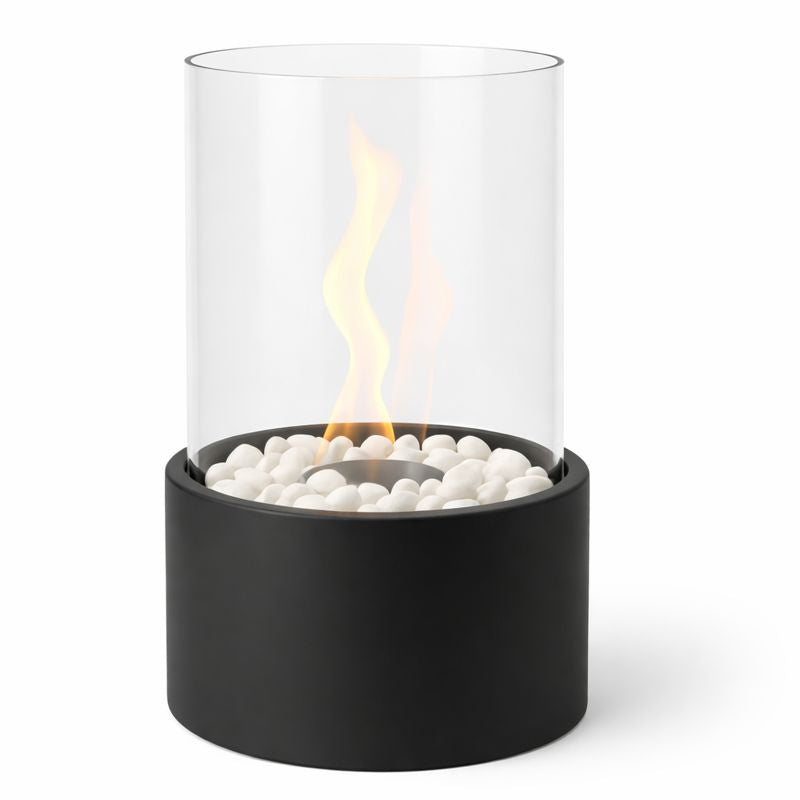 EmberLux | Ethanol Fire Table Lamp | Real Smoke-Free Flame Ambience | Modern Stable Tabletop Design | Indoor & Outdoor Cozy Decor