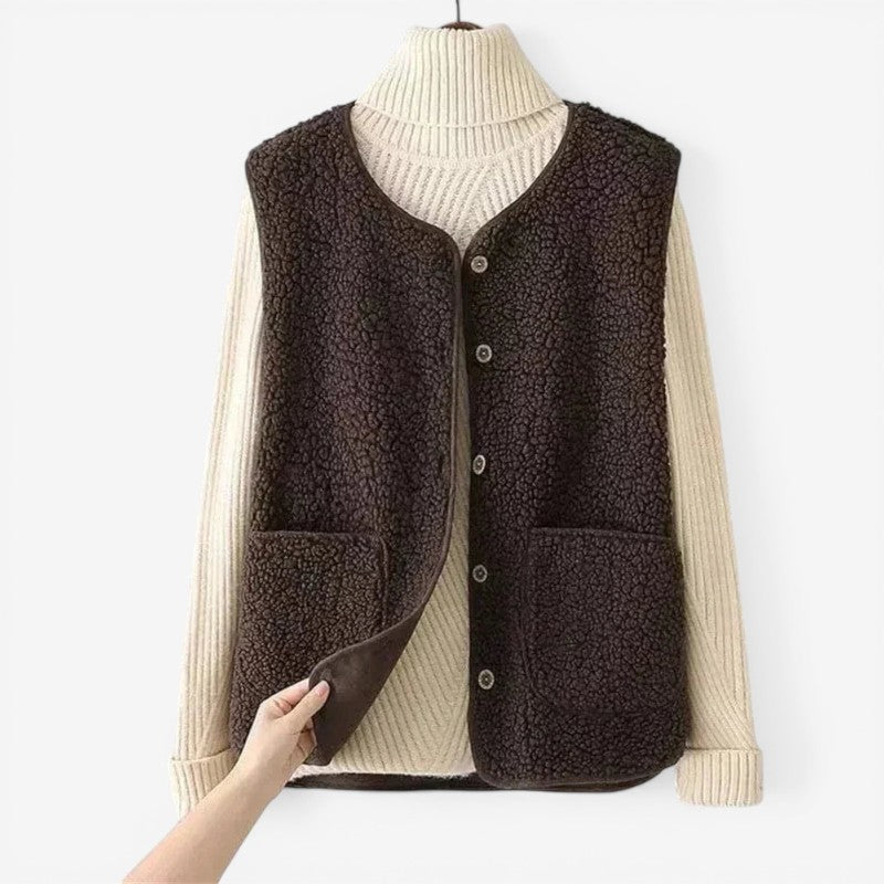 Women’s Sleeveless Button Front Vest