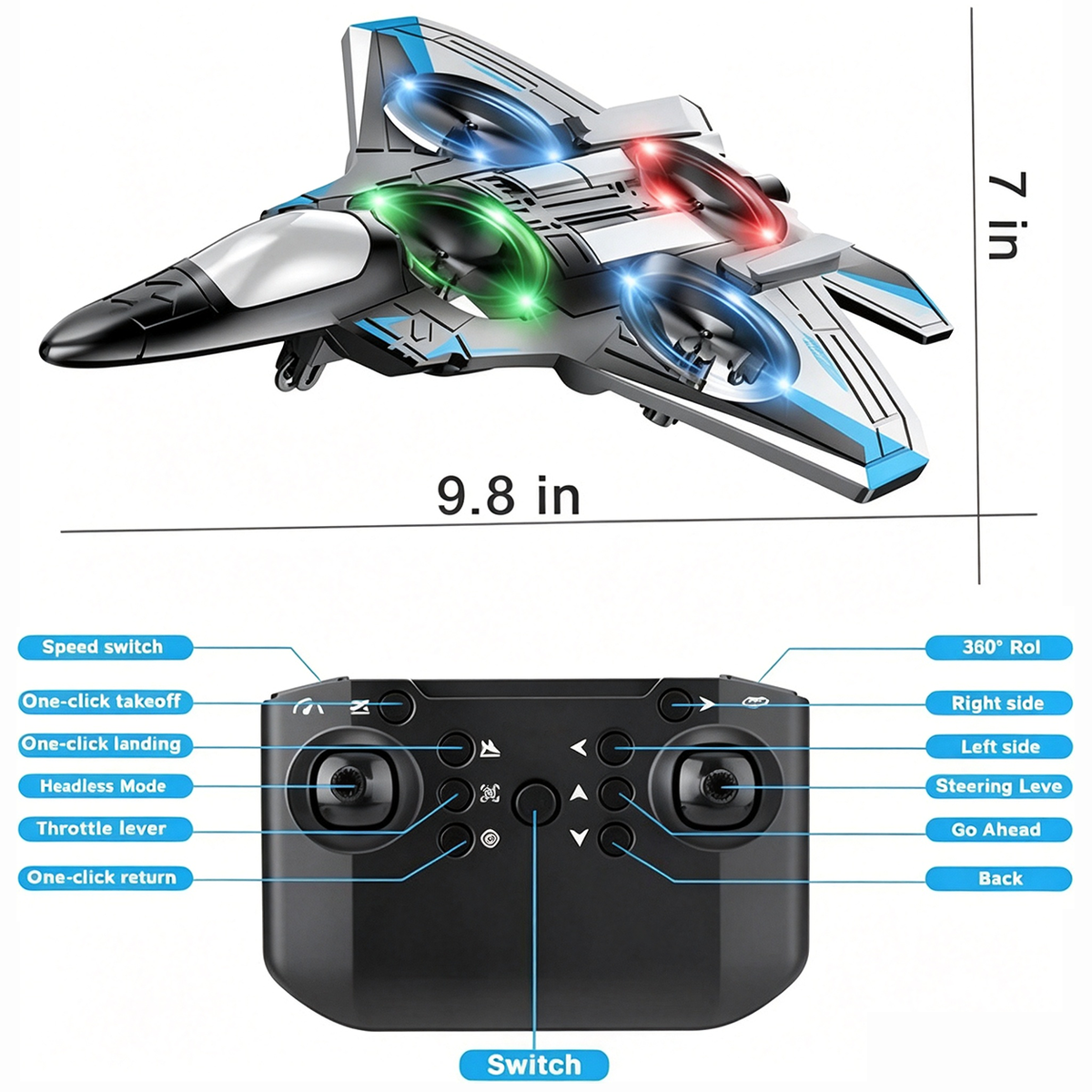 AeroTwist - Távirányítós sugárhajtású játék 360°-os mutatványképességgel