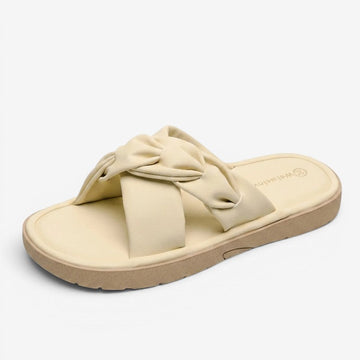 Women's Slip-On Slippers with Cross Straps