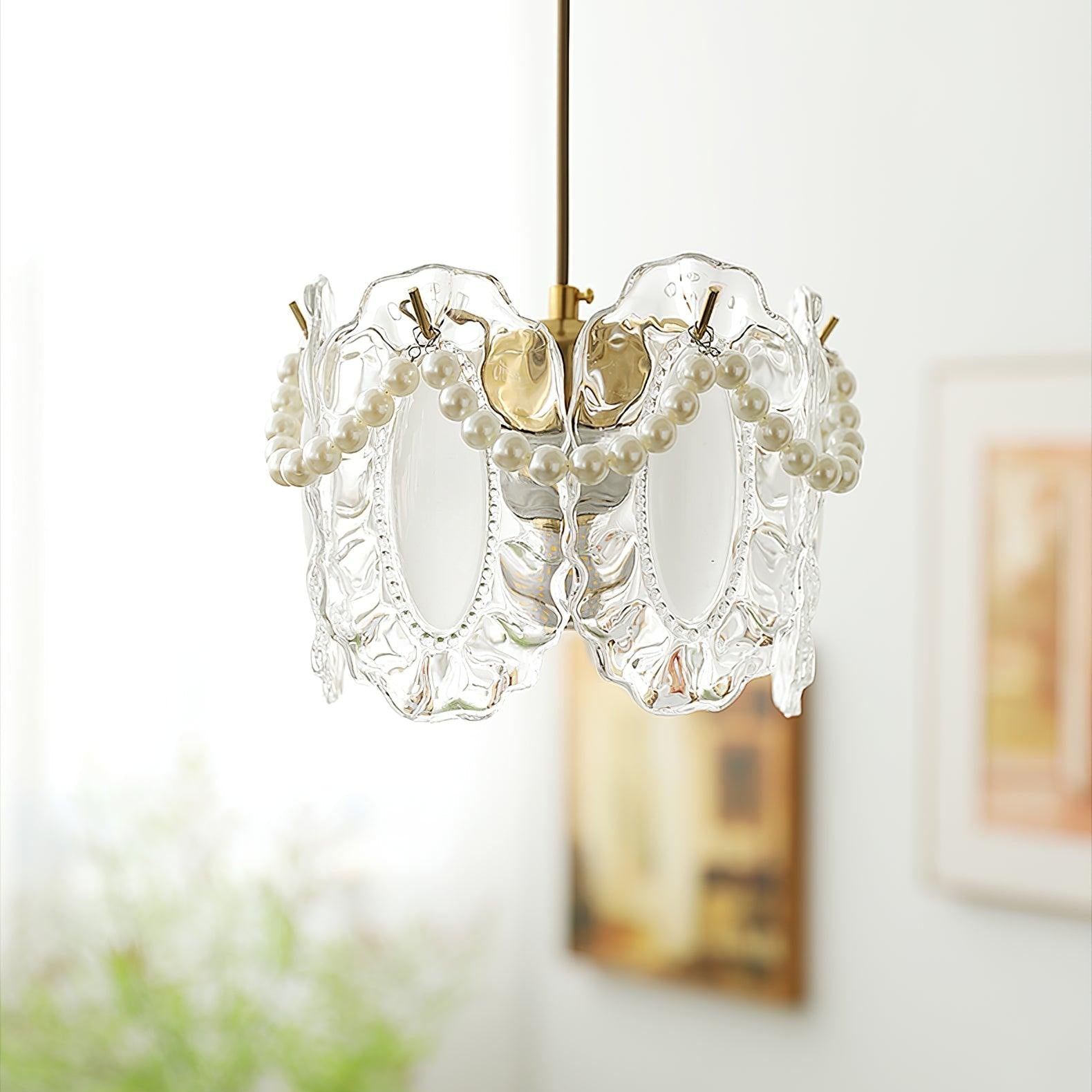 AuroraVintage - Vintage Pendant Light Floral Details with Timeless Charm | Warm Ambient Glow for Refined Atmosphere | Adjustable Suspension for Flexible Placement in Modern or Traditional Interiors