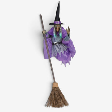 Animated Flying Witch Halloween Decoration with Sound
